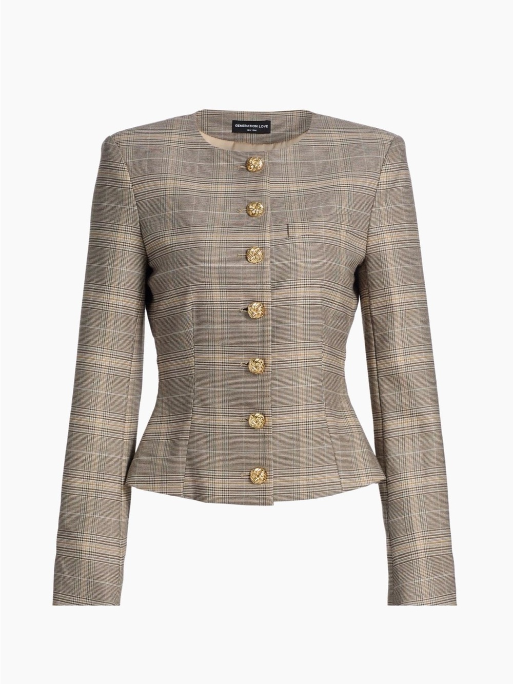 Generation Love - Sirus Plaid Jacket - Taupe Plaid